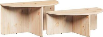vidaXL Mesa De Caf&eacute; 2 Pcs Natural 79 X 39.5 X 40 Cm Vidaxl