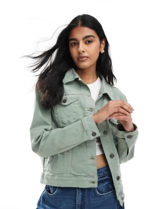 Brave Soul Giacca di jeans kaki-Verde