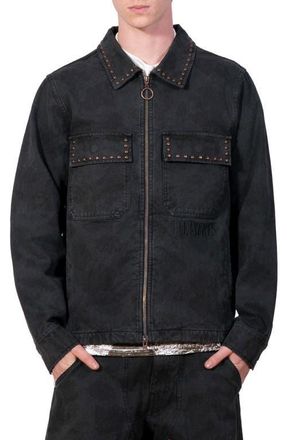 Pleasures Studded Denim Jacket in Black at Nordstrom, Size Medium