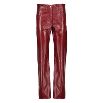 Khaite Dames, Broeken, Rood, Maat: 2XS Leer