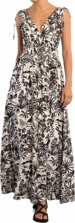 Lili Sidonio x Molly Bracken The Hawaiian Toile Maxi Dress In Black