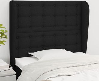 vidaXL Cabecero Con Orejas De Tela Negro 83x23x118/128 Cm Vidaxl