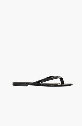 Anine Bing Noelle Thong Sandals in Embossed Black at Nordstrom, Size 40