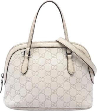 Gucci Pre-owned Satchel - Dames - Vintage Handtas - Wit - ONE Size - Leer - Vintage