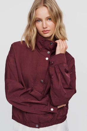 Pilcro Cohen Nylon Funnel Neck Bomber Jacket