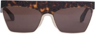 Alaia Textured Havana Zonnebril - Dames - Zonnebrillen - Bruin - ONE Size - Accessoires