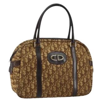 Dior Pre-owned Handbags, female, Brown, Size: ONE SIZE Pre-owned Vintage Trotter Canvas Hand Bag