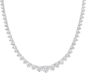 Diana M. Jewels 14kt white gold lab grown round diamond graduated tennis necklace weighing 10.28cts tw set in a three prong setting