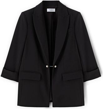 Motivi Blazer Jas met Juwelen Manchetknopen - Dames - Blazers - Zwart - S - Polyester - Jassen
