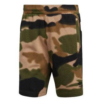 adidas originals Camo 3-Stripes Camouflage Loose Sports Shorts Green GN1887