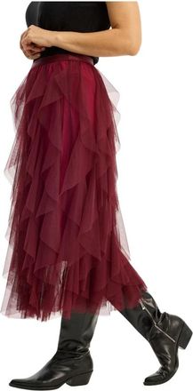 In Front Midi Rokken - Dames - Midirokken - Rood - 2XL - Rokken
