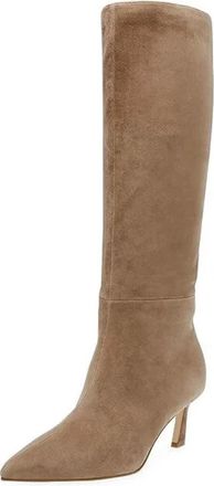 Steve Madden Lavan Boots Women Oatmeal Suede Pointed Toe Kitten Heel lion950