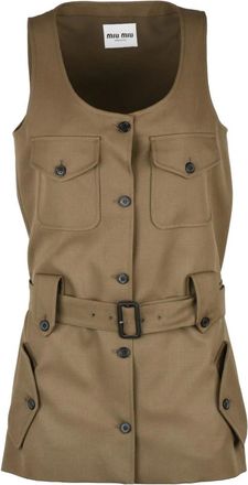 Miu Miu Dames, Jurken, Beige, Maat: XS Wol