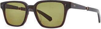 Garrett Leight ROLAND S CGNAC-CG/SFOLV Mens Sunglasses Brown Size 52