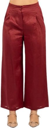 Max Mara Wide Broeken - Dames - Wijde Broeken - Rood - S - Broeken
