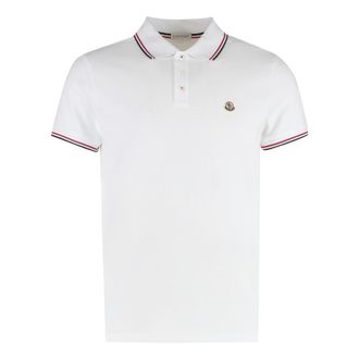 Moncler Polo Shirts, male, White, 3XL, Cotton-piqu&eacute; polo shirt