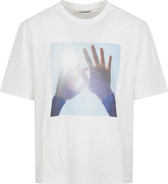 Jil Sander Cotton Crew-Neck T-Shirt - Heren - T-shirts - Wit - XL - Katoen - Tops
