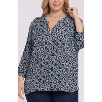 NYDJ Pintuck Top in Angelika Navy at Nordstrom, Size 3X