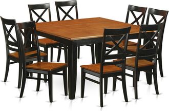East West Furniture 9 PC Dining room set-Dining Table with 8 Wooden Dining Chairs