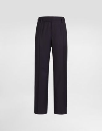 Dolce & Gabbana Virgin Wool Trousers - Man Pants And Shorts Blue 48