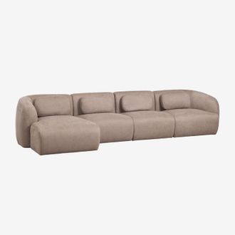 Sklum Sof&aacute; Modular Chaise Longue Izquierdo De 4 Piezas En Chenilla Coquette Sklum