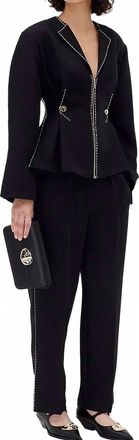 Stine Goya Adjustable Waist Zip Up Jacket In Jet Black