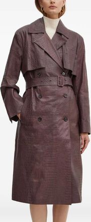 BOSS Cappotto doppiopetto con cintura - Marrone