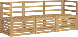 vidaXL Juegos De Sof&aacute;s 3 Uds. Blanco Madera De Acacia S&oacute;lida Vidaxl