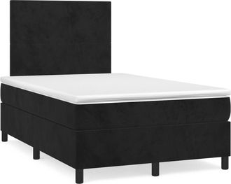 vidaXL Cama Box Spring Con Colch&oacute;n Terciopelo Negro 120x190 Cm Vidaxl