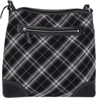 Burberry Pre-owned Cross Body Bags, female, Blue, Size: ONE SIZE Pre-owned Nova Check Blue Label Nylon Shoulder Bag