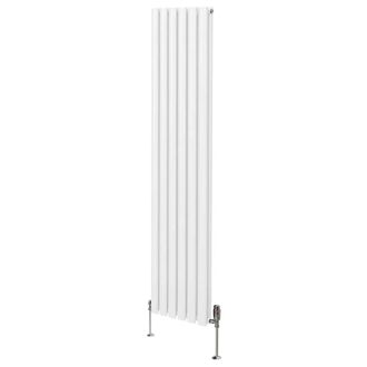 MonsterShop Oval Column Radiator & Valves - 1800mm x 360mm - White
