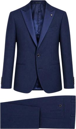 Luigi Bianchi Mantova Single Breasted Suits - Heren - Business pakken - Blauw - M - Leer - Kostuums