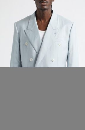Dolce & Gabbana Double Breasted Shantung Jacket in B8966 Azzurro Polvere at Nordstrom, Size 38 Us