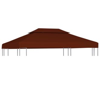 vidaXL Vidaxl - Cubierta Superior De Cenador 2 Niveles Terracota 310 G/m&sup2; 4x3 M Marr&oacute;n