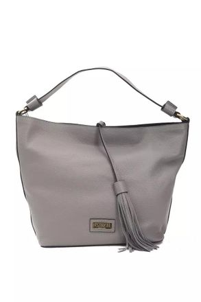 Pompei Donatella Gray Leather Women Shoulder Womens Bag