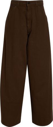 Christophe Lemaire High Waist Cotton Twill Wide Leg Pants in Cacao at Nordstrom, Size 10 Us