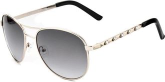 Guess Sunglasses, female, Yellow, Size: ONE SIZE Metal Sunglasses with Grey Lenses