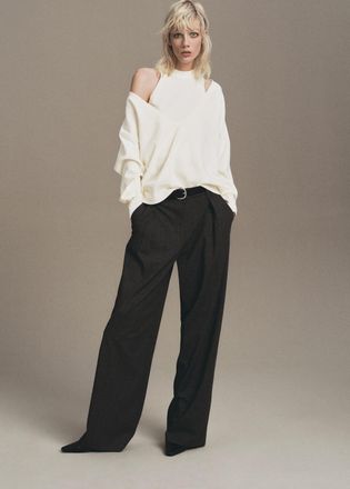 Mango Pullover oversize combinato grezzo - Donna - S - MANGO