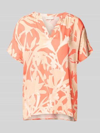 Milano Milano Italy Blusenshirt aus Viskose im Allover-Look in Orange, Gr&ouml;&szlig;e 36