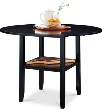 Best Choice Products Round Dining Table, 42 Small Kitchen Dining Table for 4 w/ Dual Leaf