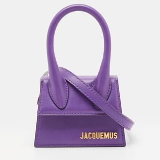 Jacquemus Le Chiquito Mini Purple Leather Top Handle Bag