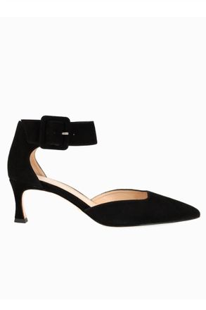 Pelle Moda Womens Pelle Moda Ciann Flared Out Heel Pump In Black Kid Suede