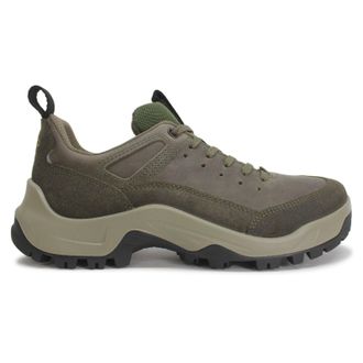 Ecco Ecco Offroad 822344 Leather Textile Mens Lace Up Trainers - Tarmac Tarmac - Size:UK 12-12.5