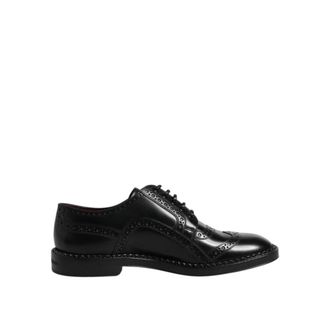 Dolce & Gabbana Zwarte Leren Derby Formele Schoenen - Heren - Nette schoenen - Zwart - 41 1/2 EU - Leer - Schoenen
