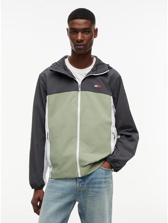 Tommy Hilfiger Mens Tommy Jeans Packable Chicago Windbreaker - Spring Olive Multi - XL