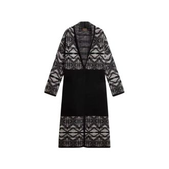 Woolrich Cardigan lungo in maglia - - Knitwear - Donna - Nero - M