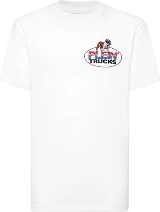 Philipp Plein Round Neck T-Shirt Trucks Bulldog - Heren - T-shirts - Wit - 2XL - Tops