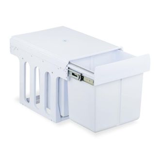 Relaxdays Relaxdays Pattumiera Estraibile Sottolavello, Cesto Raccolta Differenziata 3 Scomparti 15L e 8L, 35,1x34,3x48 cm, Bianco