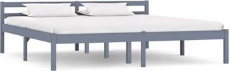 vidaXL Vidaxl - Bed Frame without Mattress Grey Solid Pine Wood 180x200 cm Super King