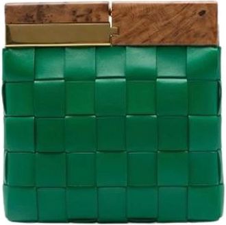Bottega Veneta Pre-owned Snap Clutch - Dames - Pre-owned - Groen - Maat: ONE Size